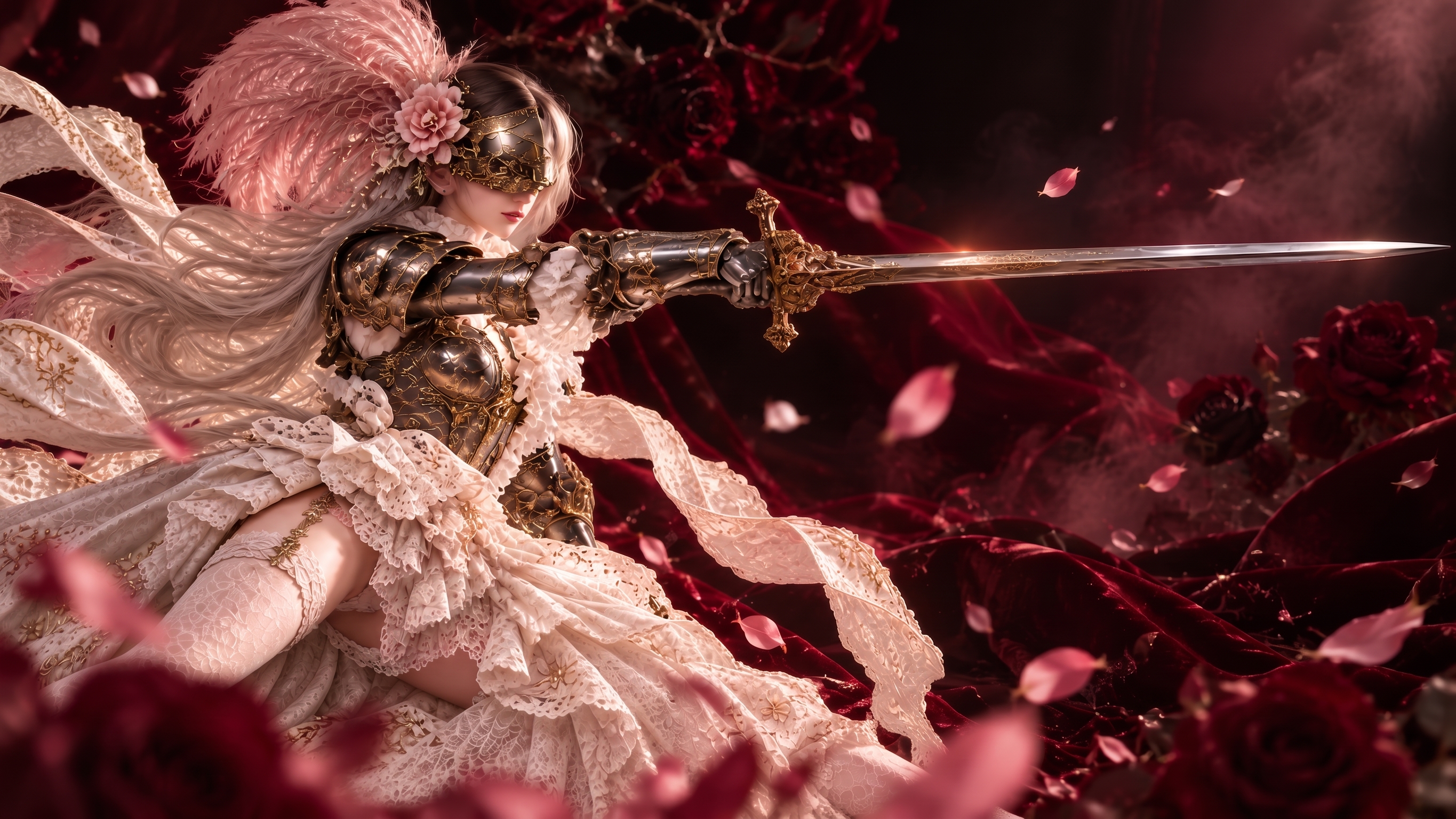 AI generated knightess with sword